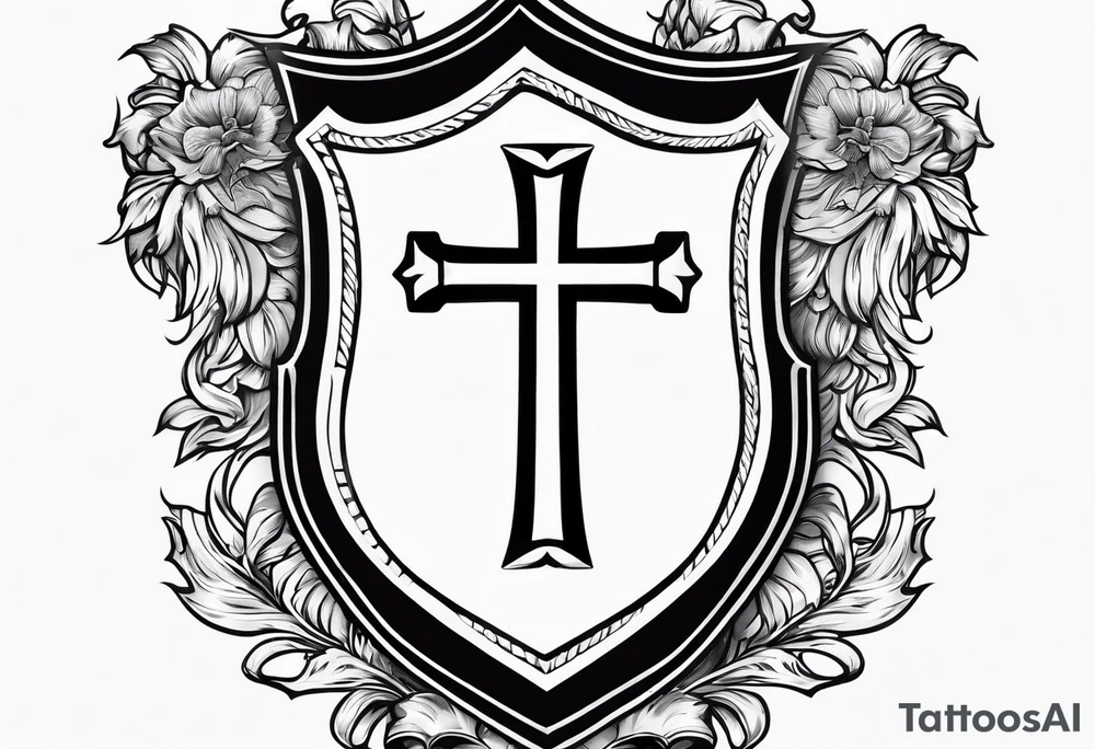 cross of st george on shield tattoo idea