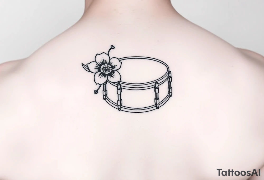 Snare drum with flower tattoo idea