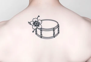 Snare drum with flower tattoo idea