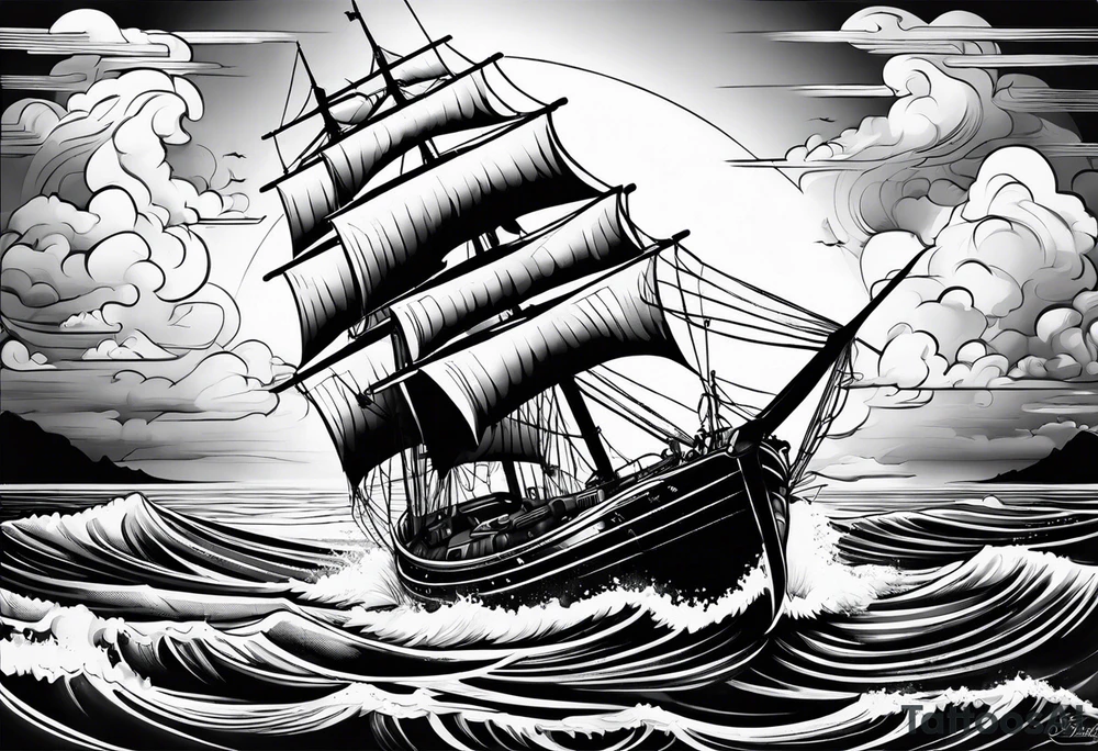 boat tattoo idea