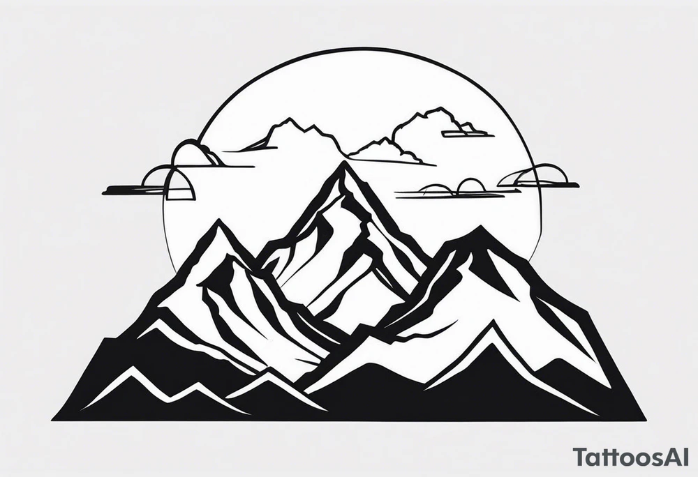 minimalist mountain range tattoo idea