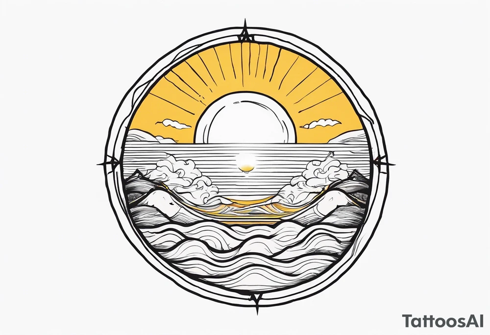 Simple Hail the sun tattoo idea