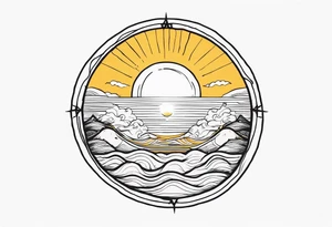 Simple Hail the sun tattoo idea
