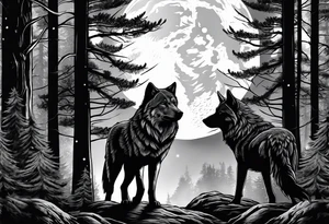 Moon
Wolves
Forest tattoo idea