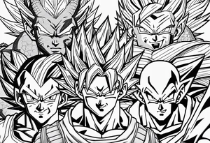 Back tattoo, Dragon ball z, dragon ball, goku, vegeta, gogeta, frieza, cell, gohan, trunks, buu tattoo idea