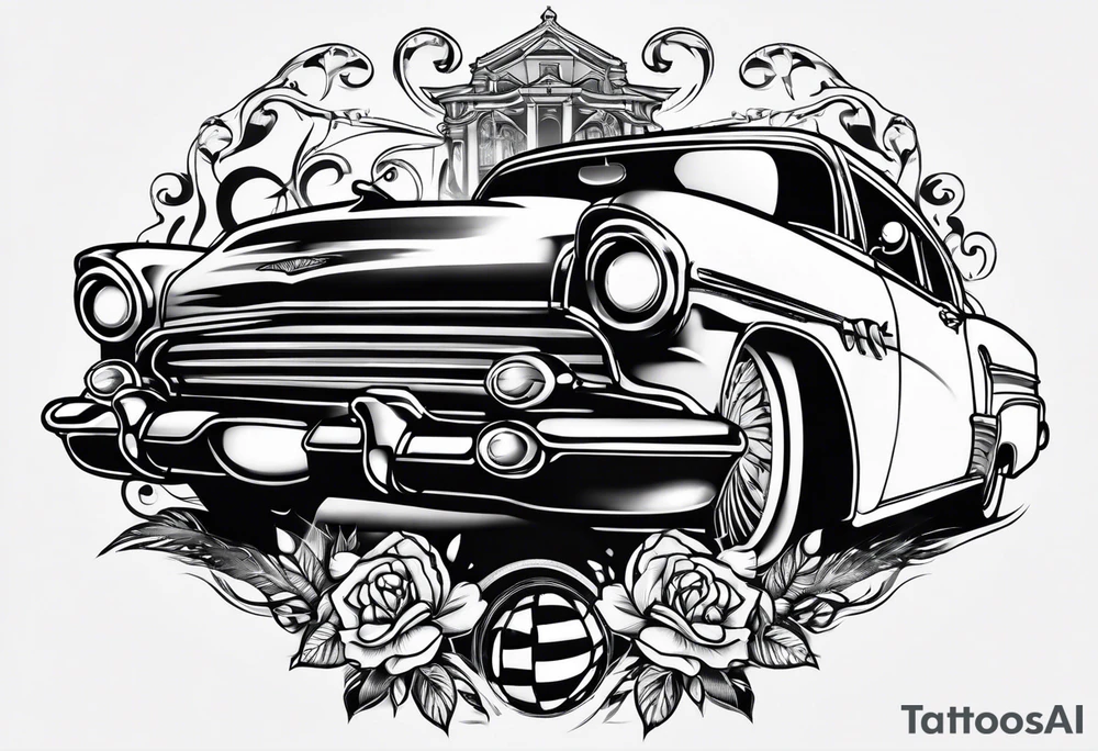 Bowling and cars tattoo idea