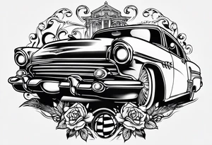Bowling and cars tattoo idea
