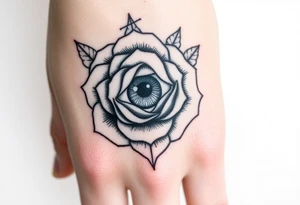 Eye of Providence inside a rose tattoo tattoo idea