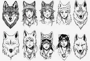 Princess mononoke wolf girl tattoo idea