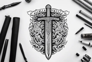Valhalla  warrior soldier  Sword tattoo idea