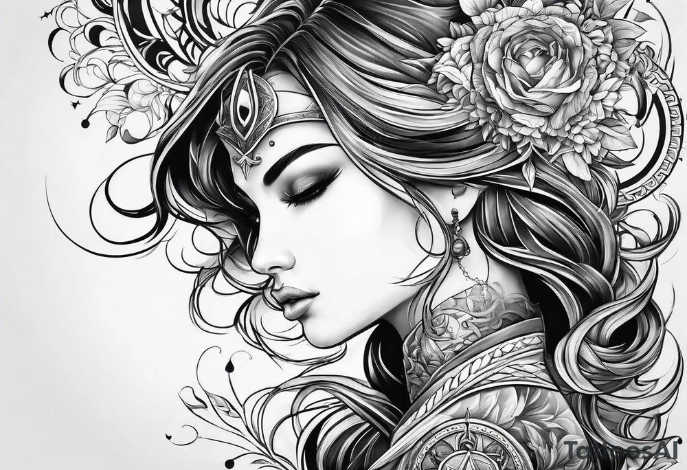 RR hidden in Virgo and Sagittarius zodiac signs combined tattoo idea