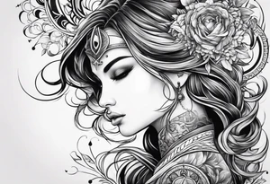 RR hidden in Virgo and Sagittarius zodiac signs combined tattoo idea