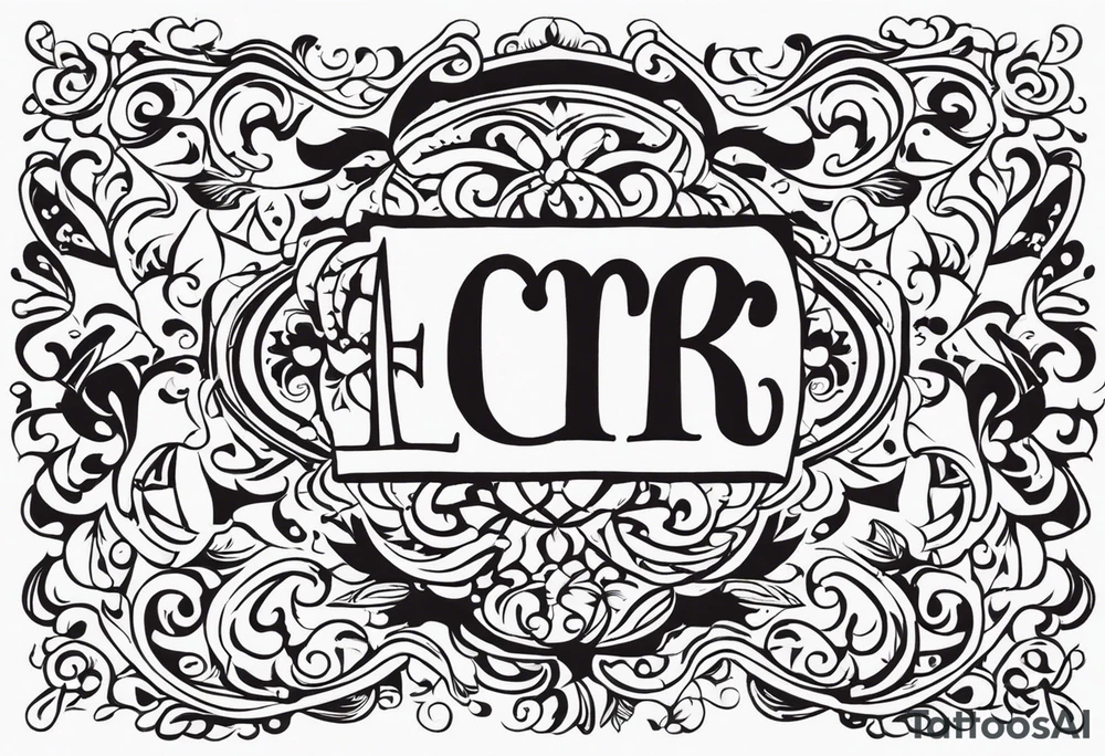 Use the following letter combinations in a decorative tatoo design: CM, AL, ER, and EG tattoo idea