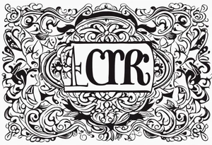 Use the following letter combinations in a decorative tatoo design: CM, AL, ER, and EG tattoo idea