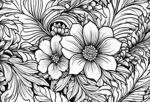 Curved floral leaves; s-shape tattoo idea