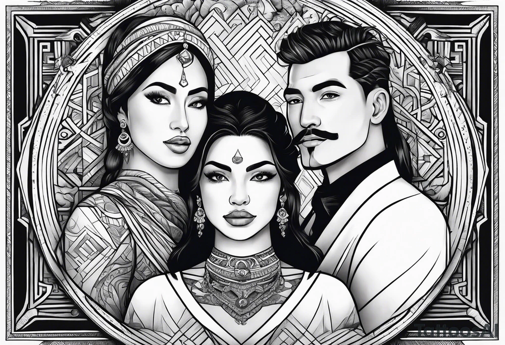 me and wife with two boys tattoo idea