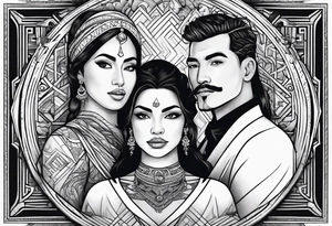 me and wife with two boys tattoo idea