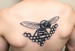 Honeybee and honeycomb tattoo idea