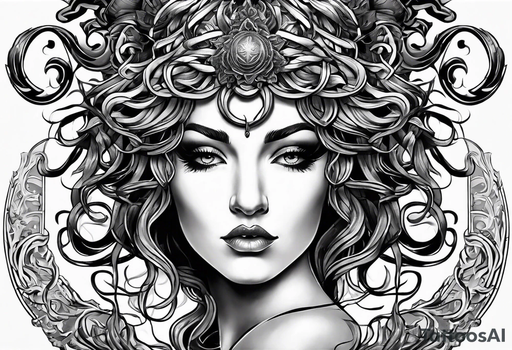 Medusa tattoo with a modern twist on arm for mens something small enough for forearm tattoo idea
