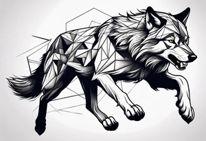 a wolf running tattoo idea