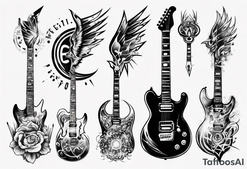 electric guitar tattoo idea