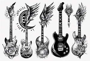 electric guitar tattoo idea
