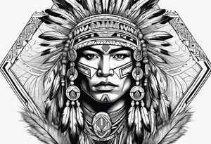 Fighting addiction native American serene prosperity tattoo idea