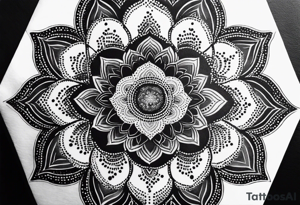 A ladylike mandala with simple dot chain tattoo idea