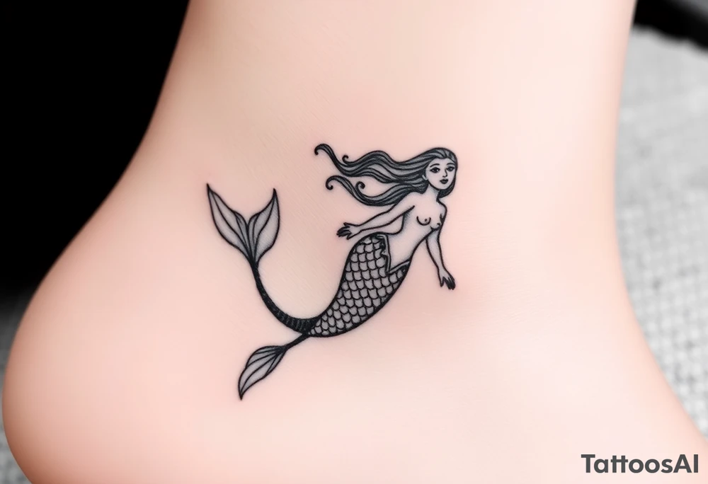 Injured mermaid tattoo idea