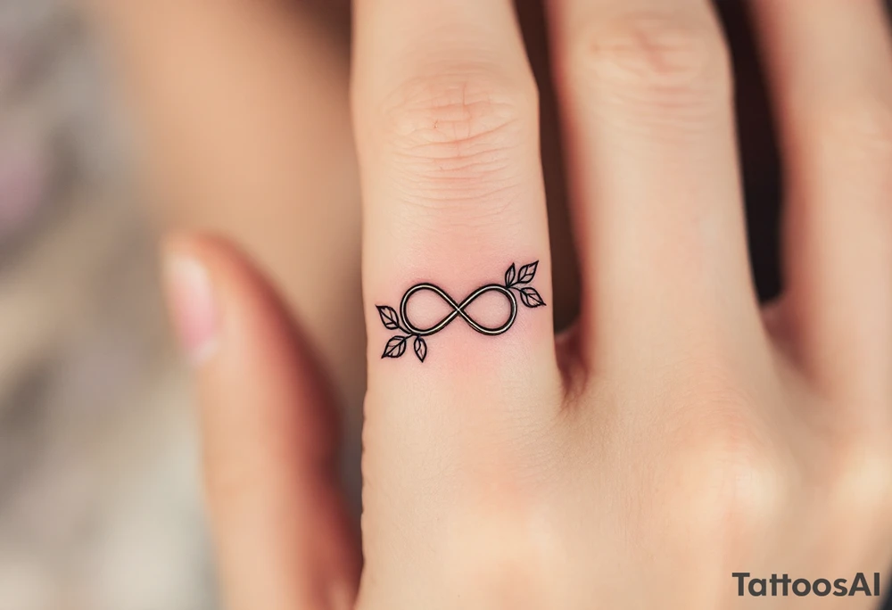 A rose ring with a small infinity symbol tattoo idea