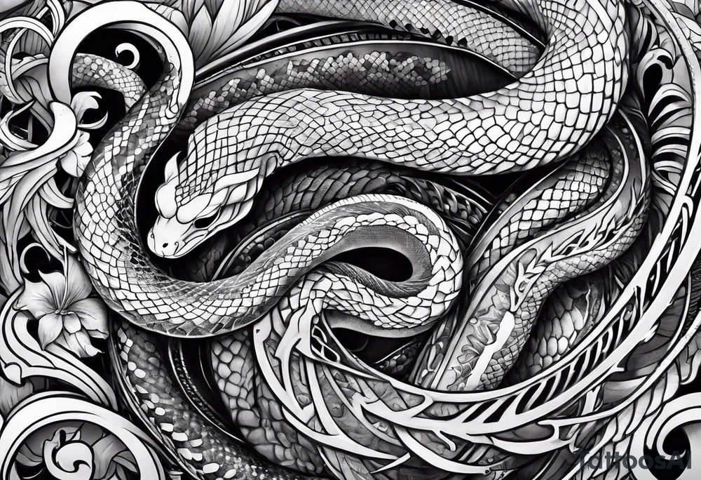 snake around caddeus tattoo idea