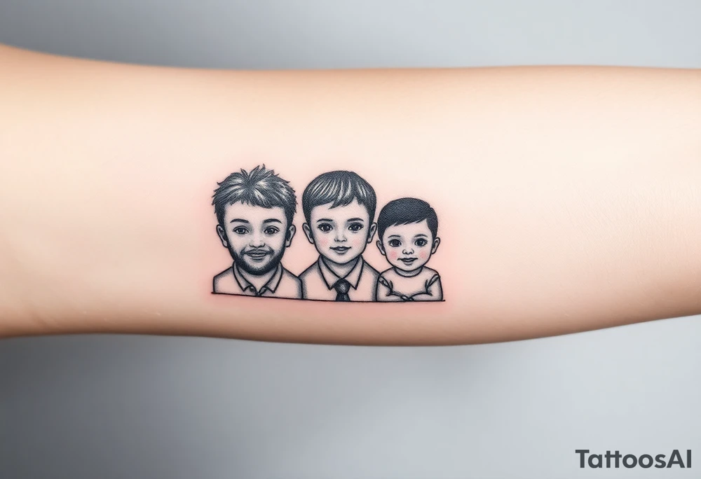 Traditional tattoo dedicated to my three kids tattoo idea