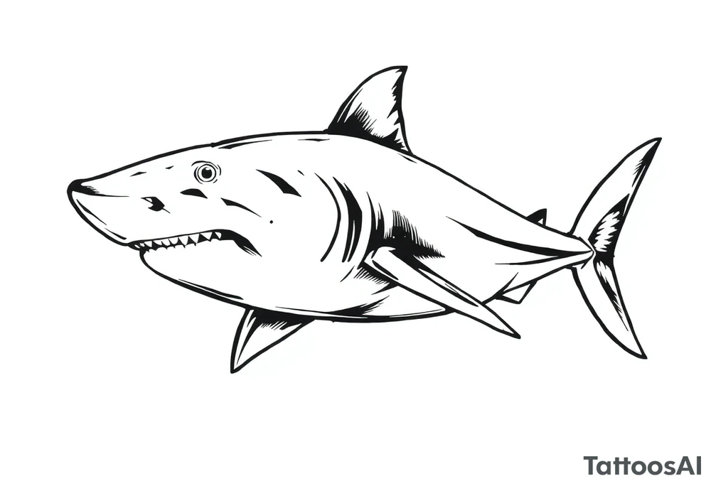 American traditional shark tattoo idea