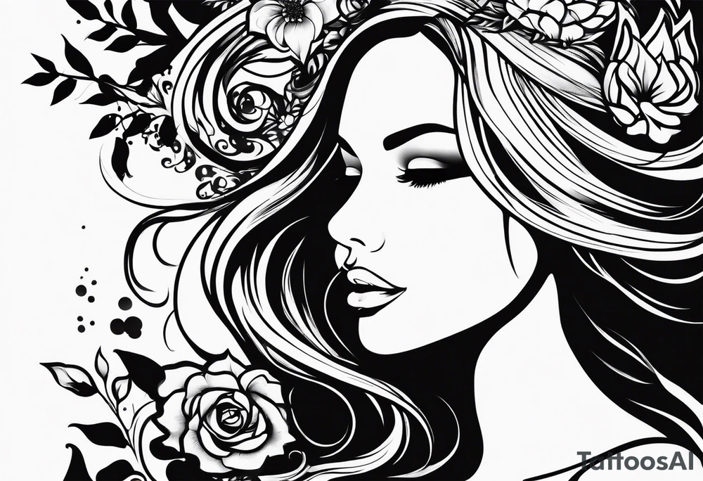 Woman silhouette tattoo idea