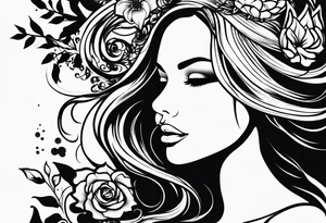 Woman silhouette tattoo idea