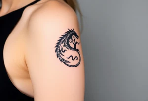 yin yang dragon tree of life tattoo idea