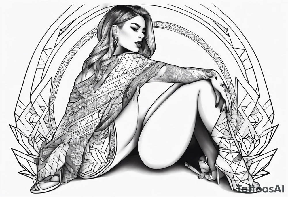 Female on hands and knee's tattoo idea