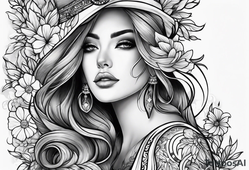 lower leg sleeve tattoo idea