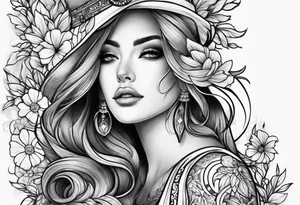lower leg sleeve tattoo idea