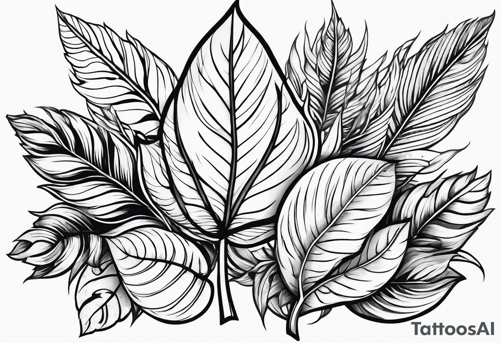 Leafs for hands tattoo idea