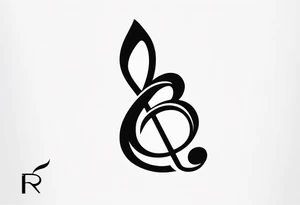 Treble clef incorporating the letters R and L tattoo idea
