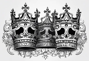 his and her crowns. Crowns only. Simplistic and detailed. fine lines tattoo idea