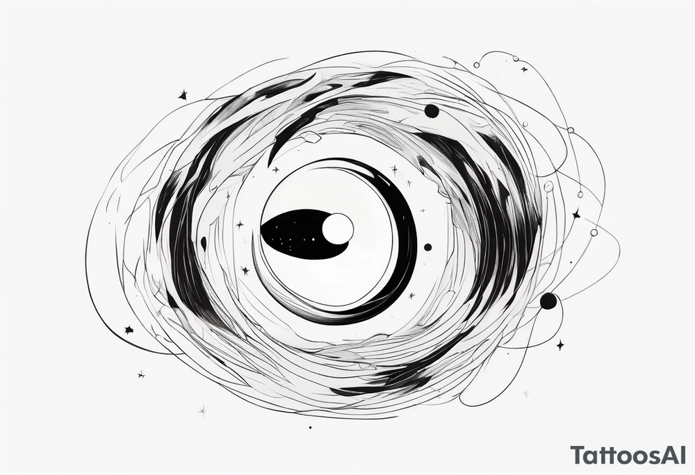 Fine line Black hole tattoo idea