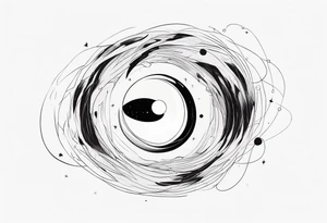 Fine line Black hole tattoo idea