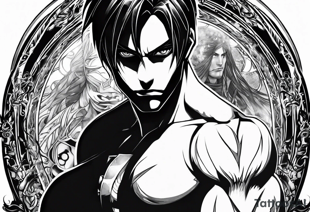eren yeager half titan half human tattoo idea