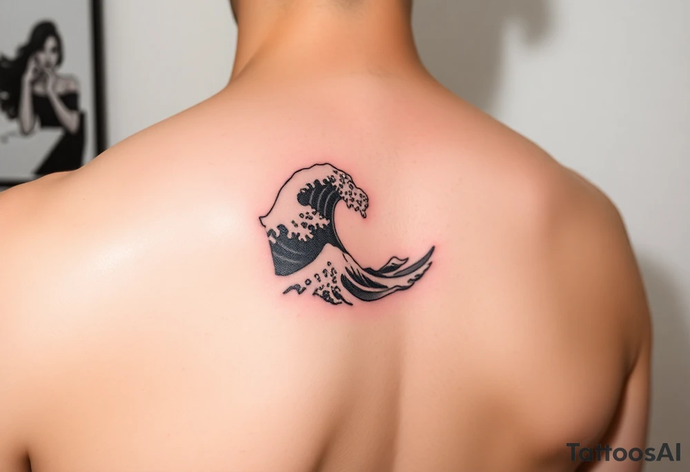 A minimalist tattoo the wave emoticon placed on the upper arm tattoo idea