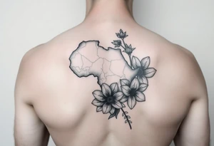 Africa and flower tattoo idea