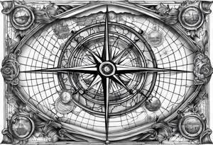 nautical map for an arm sleeve tattoo idea