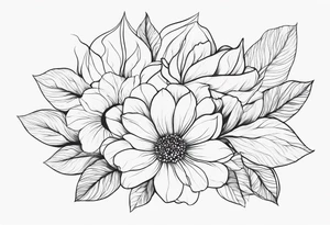 feminin minimalist flowers with little fow tattoo idea
