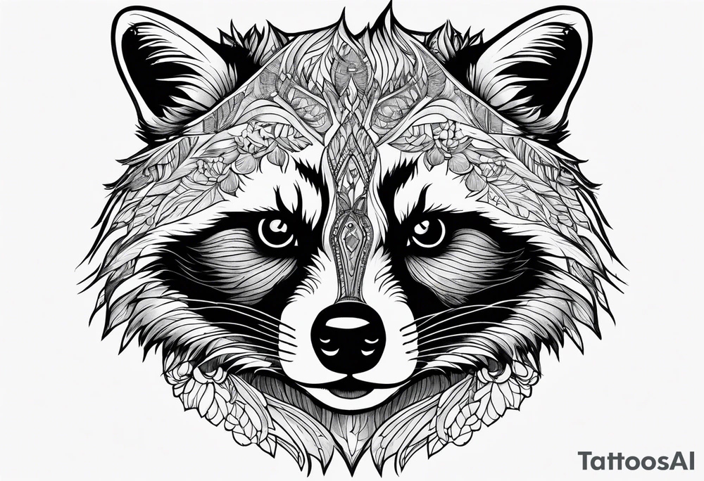 Mountains, racoon eyes underneath tattoo idea